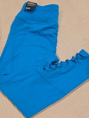 NWT DSG Peacock Blue Crisscross Performance Leggings, Women's M 7/8 Ankle